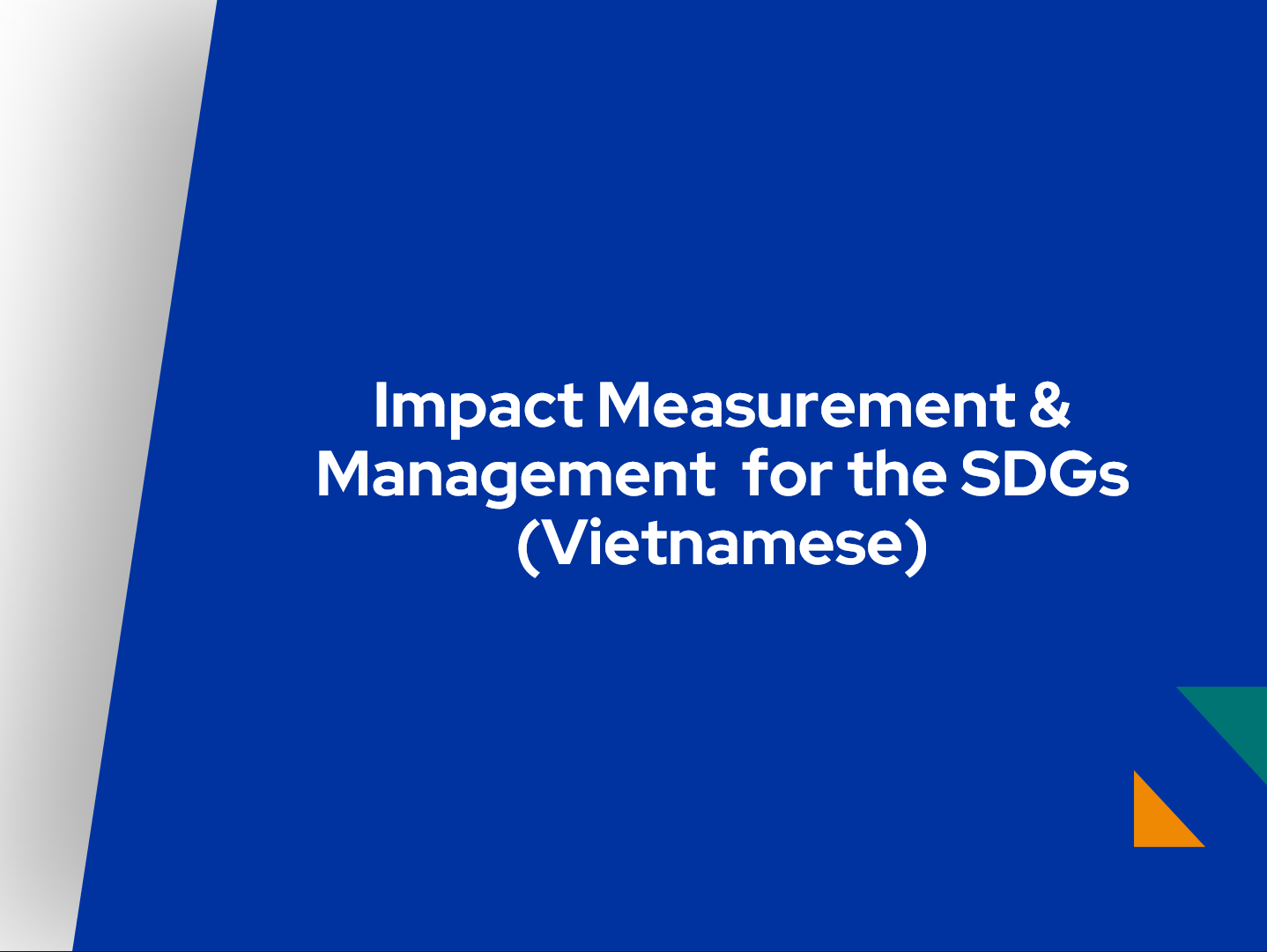 Impact Measurement and Management for the SDGs (Vietnamese)