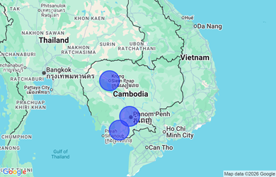 Target locations, Cambodia - Phnom Penh, Kampot, Siem Reap