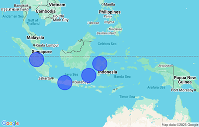 Target locations, Indonesia - Countrywide, Java, Sumatra, Sulawesi