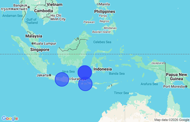 Target locations, Indonesia - Countrywide, Lesser Sunda Islands, Java