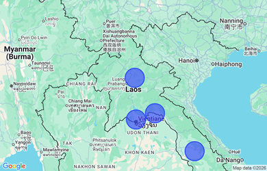 Target locations, Lao PDR - Luang Prabang Province, Savannakhet Province, Champasak Province, Bolikhamxay Province, Vientiane Capital