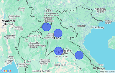 Target locations, Lao PDR - Vientiane Capital, Champasak Province, Luang Prabang Province, Khammouane Province, Luang Namtha Province