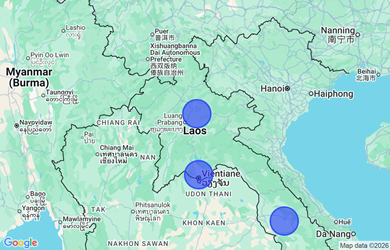 Target locations, Lao PDR - Vientiane Capital, Luang Prabang Province, Savannakhet Province, Champasak Province