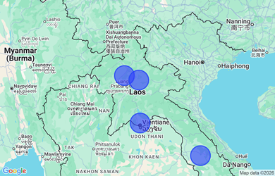 Target locations, Lao PDR - Vientiane Capital, Savannakhet Province, Champasak Province, Luang Prabang Province, Oudomxay Province