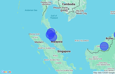 Target locations, Malaysia - Perak, Kedah, Sarawak, Sabah, Penang
