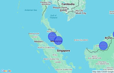 Target locations, Perak, Pahang, Sabah, Sarawak