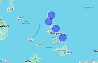 Target locations, Philippines - Bicol Region, Central Luzon, Cagayan Valley, Eastern Visayas