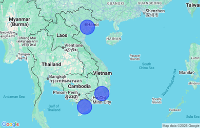 Target locations, Vietnam - Highland, Red River Delta, Mekong Delta Region