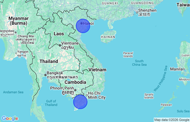 Target locations, Vietnam - Red River Delta, Mekong Delta Region